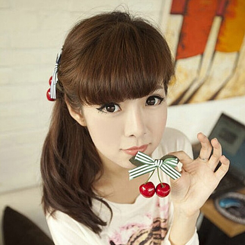 Red Cherry Boog Haar Clip Voor Pinup Meisjes Retro Vintage Rockabilly Haarband Haar Accessoire 1Pcs