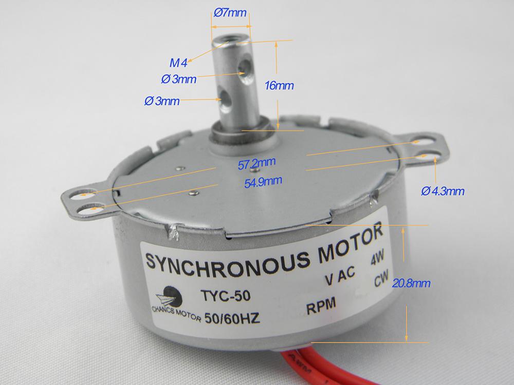 Chancs synkronmotor tyc -50 110v ac 15-18 o / m cw gearmotor reduktions gearmotor 2 stk til elektrisk pejs