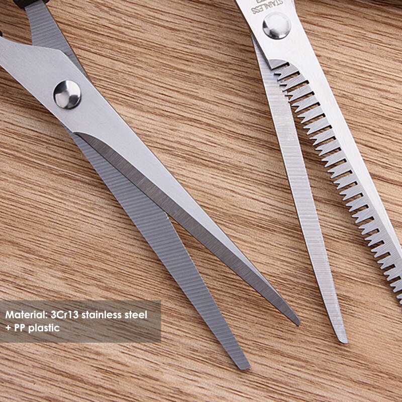 3Pcs Set Huishoudelijke Kappers Schaar Dunner Schaar Haar Knippen Kapper Schaar Platte Tand Schaar Kam Hair Styling Gereedschap