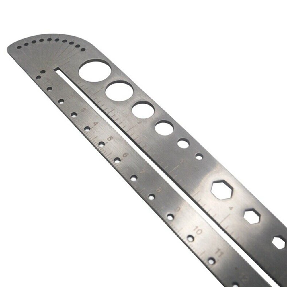 Multifunction Protractor Measure Tool Angle Meter Clear Scale Stainless Steel Portable Drawing Ruler Circle