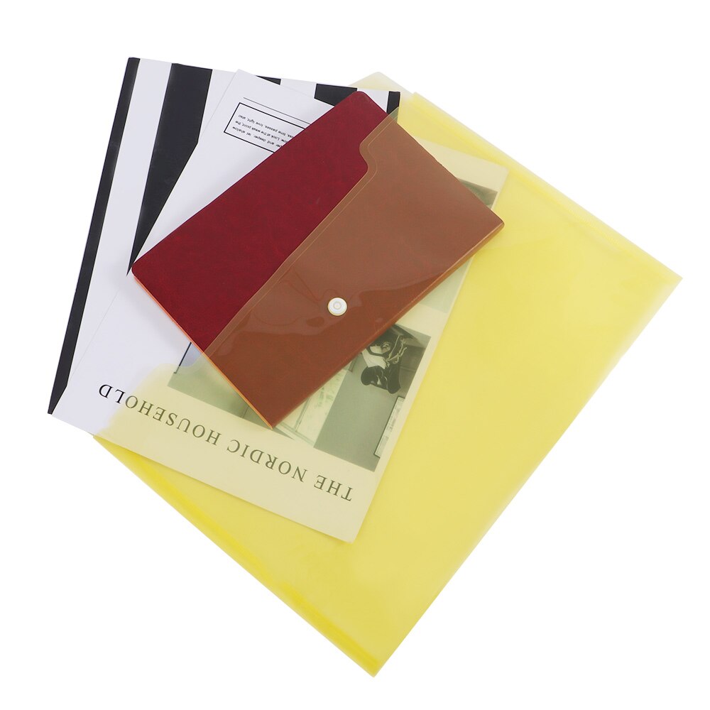 12Pcs/set A4 Clear Plastic Document Bag File Bags School Office Paper File Folder Stationery Case Organizer Filing Products