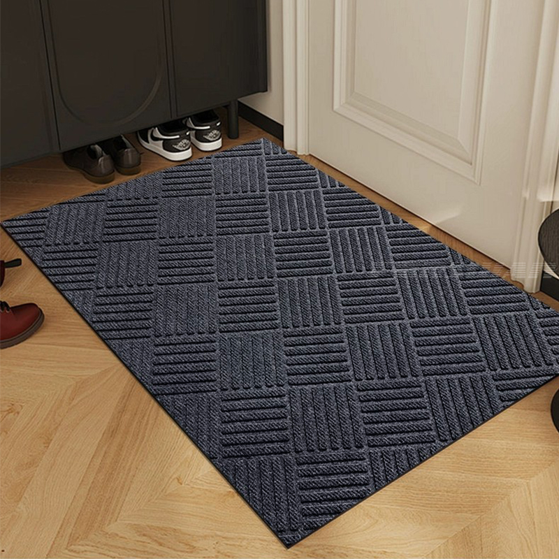 Non-slip door mat, Solid color rhombus kitchen carpet floor mat, easy to clean suitable for hallway, kitchen, bathroom: 500mm x 1200mm / DARK GRAY