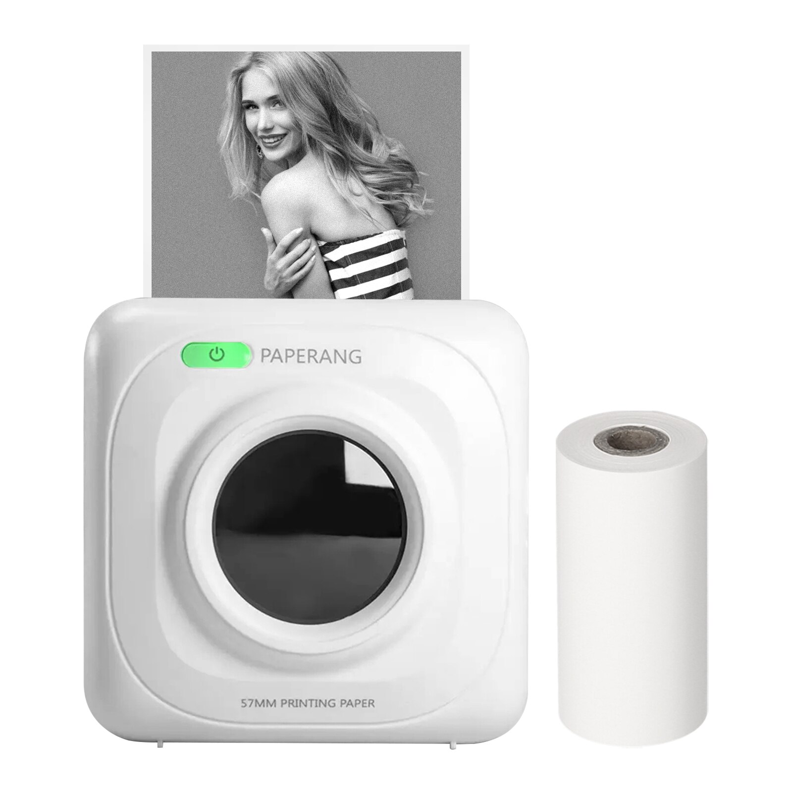 PAPERANG P1 – Mini-imprimante Photo de poche sans fil, Version globale, connexion de téléphone BT4.0, imprimante thermique Portable clairement: White