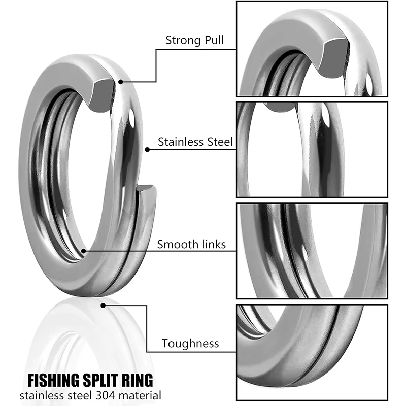 Vissen Splitringen 200/400 Stuks 5 Maten Roestvrij Staal Zware Hoge Sterkte Lokken Connector Tackle Box Accessoires Zoutwater