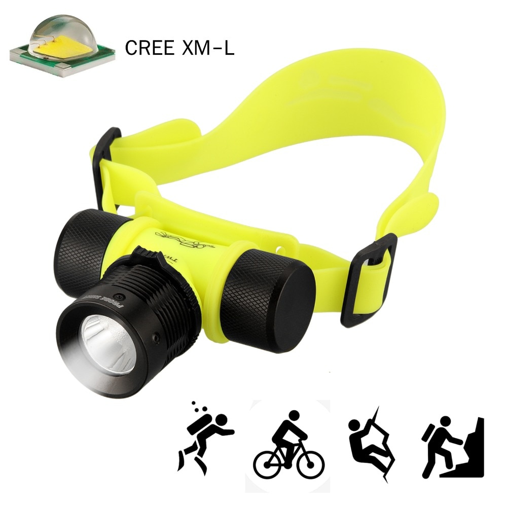 Strong Light Power Headlight LED Aluminum Waterproof Swimming Diving Headlamp Underwater Work Headlight Drive Flashlight AAA