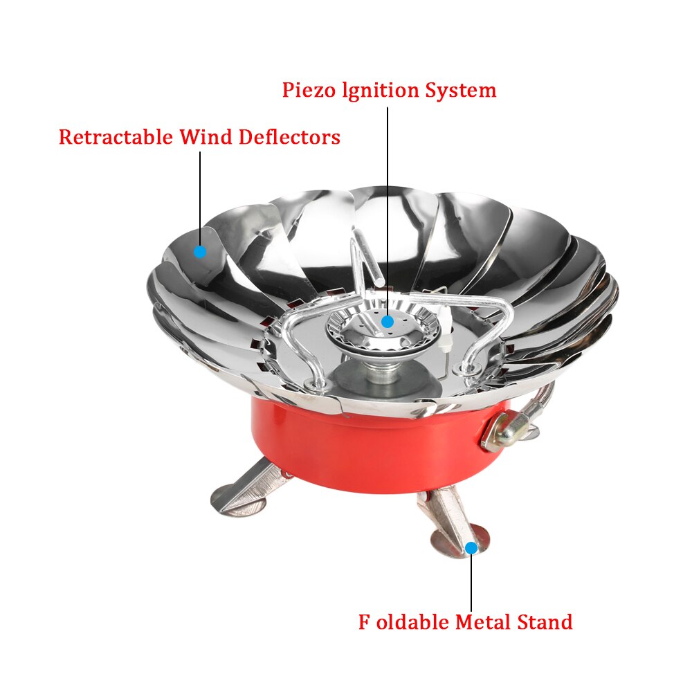 Tragbare Winddicht Camping Herde Gas Edelstahl draussen Herde Camping Kochen Herde für BBQ/Angeln, Camping Zubehör