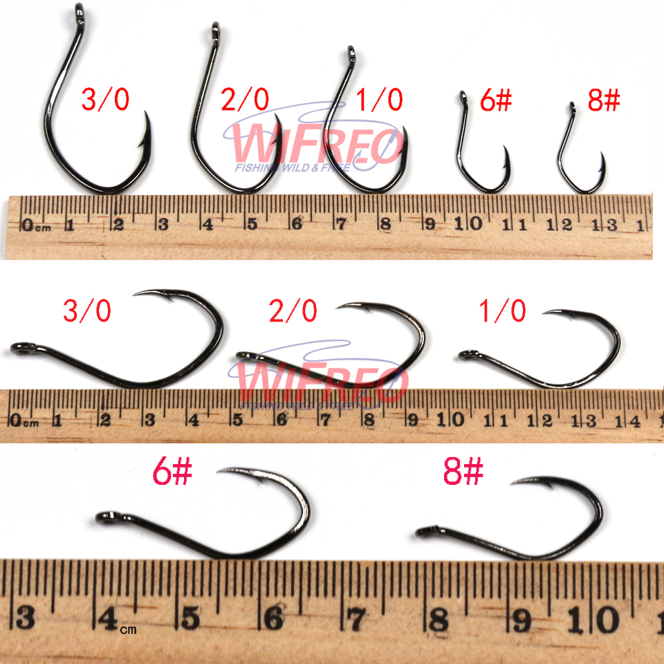 Anzuelo de pez gato de acero al carbono, accesorio afilado con púas, 3/0, 2/0, 1/0, 6, 8 V, 20 Uds.