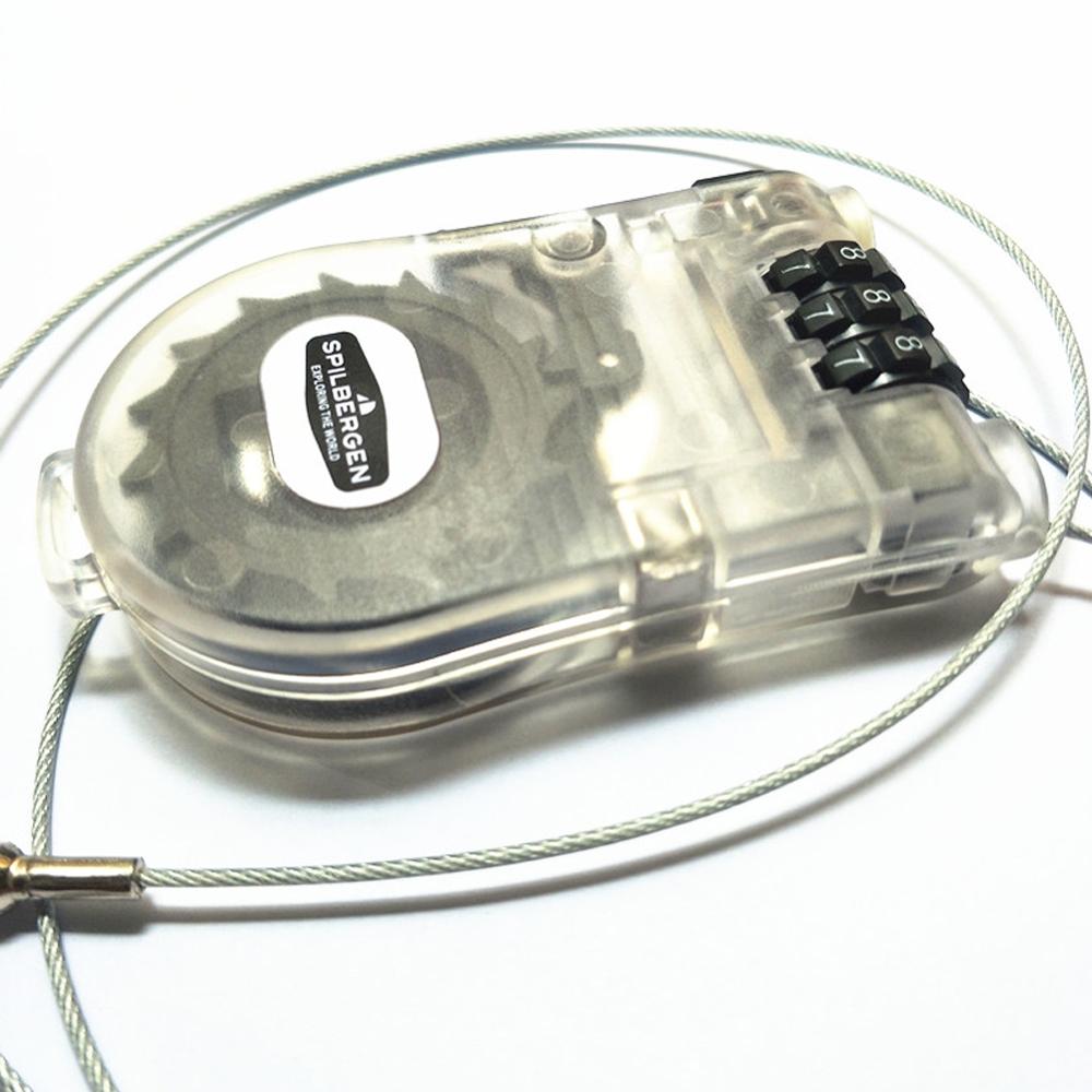 Retractable Mini Luggage Cable Lock 3 Digit Password Combination Bicycle Lock Travel Padlock with 40 Inches Steel Wire for Bike