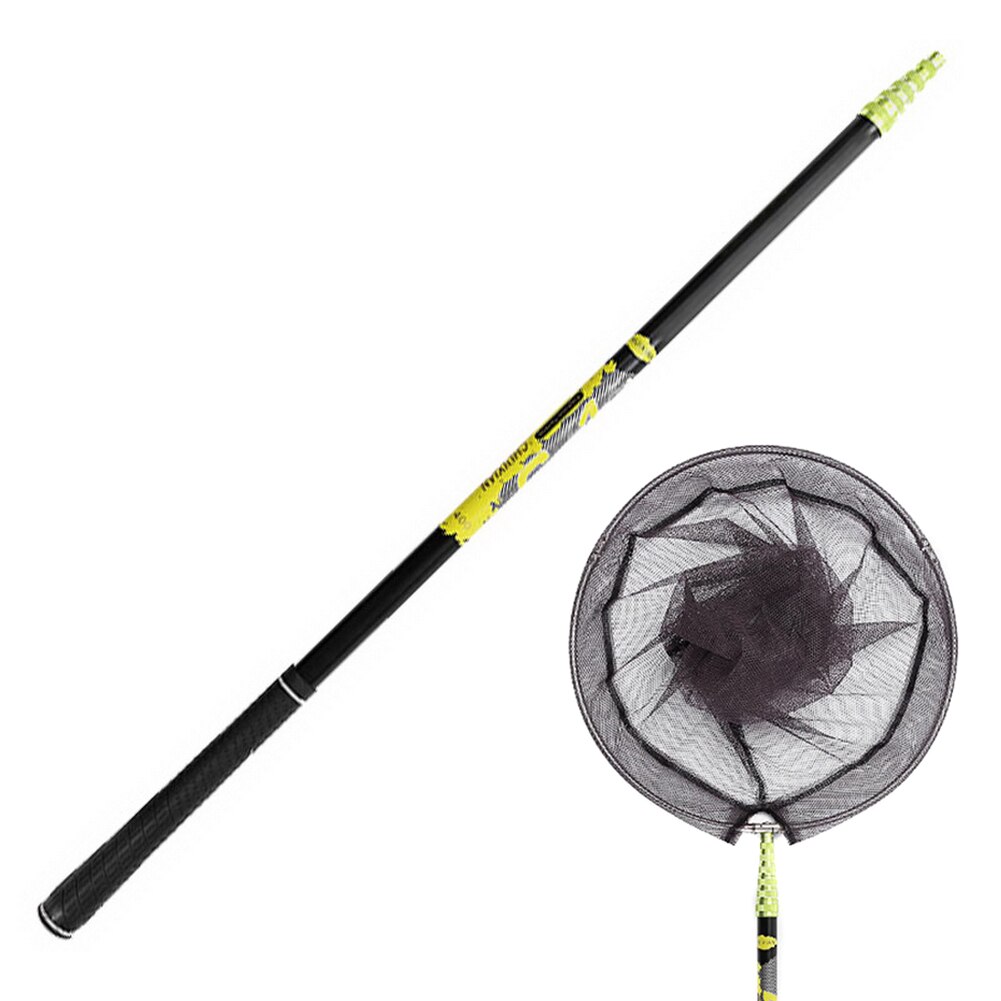 Fishing Net Fish Landing Net Foldable Collapsible Telescopic Pole Handle Durable Mesh PUZ777: 4M