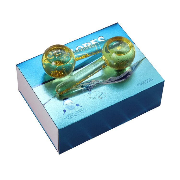 Beauty Ice Hockey Energy-bola de cristal para belleza, refrigeración Facial, ondas de hielo para masaje Facial y ocular: Dorado