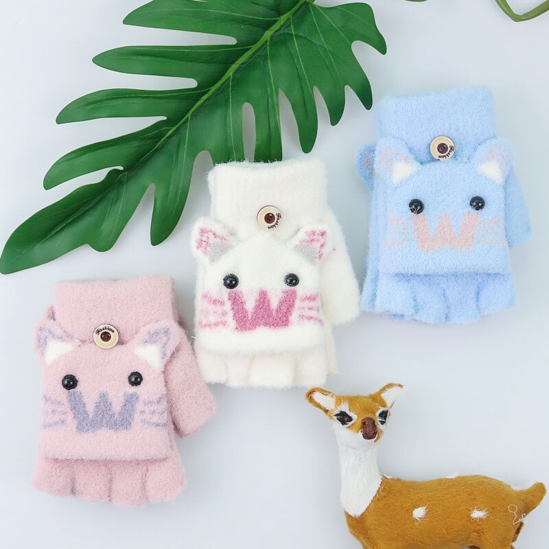 Geyoga 3 Paar Fingerlose Handschuhe Für Damen – Aus Weichem Kunstpelz, Winter-Fäustlinge, In Schwarz, Grau, Braun