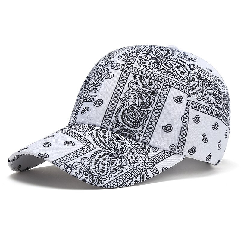 Baseballkappe mit cashew-blumenmuster aus reiner baumwolle, ganzjahres-stretchkappe, schlichter retro-sonnenschutz, lässiger hut für outdoor-aktivitäten, ideal für den alltag.: Weiß