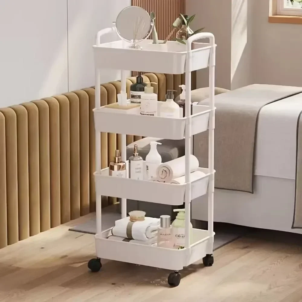 Chariot de rangement Mobile avec roue, supports de rangement pour chambre à coucher, supports de collations à plusieurs étages, ajouré, chariots de jouets pour collations domestiques