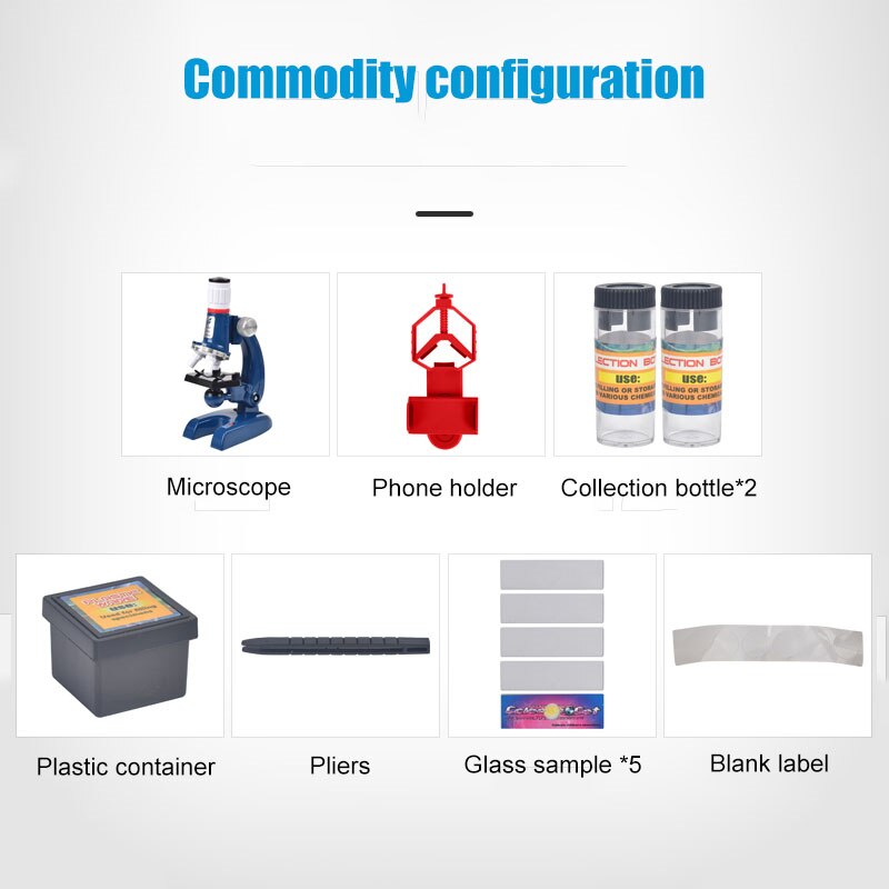 1200X Student Monocular Biological Microscope Set Science Educational For Kids Child Lab Optical Instruments with Phone Holder