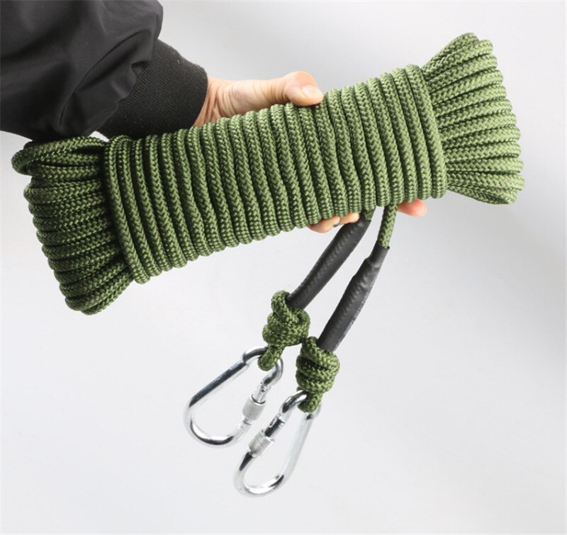 Outdoor Camping Rock Climbing Rope 8mm Fire Escape Safety Static Rope Wall Tree Climbing Rope Stronger with steel wire