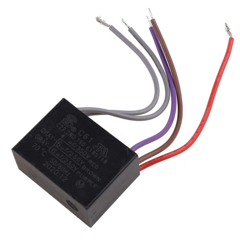 Ceiling Fan Capacitor CBB61 4.5+6+5UF 4.5+6+6UF 5+5+5UF 4+4+2.5UF 4+5+6UF 5 Wire 250V 50/60Hz Motor Running Capacitor: Beige