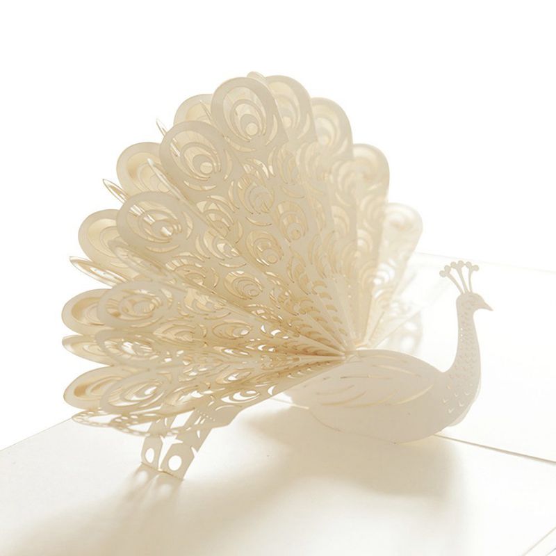 3d pauw-verjaardagskaarten voor vrouw, man, kinderen, valentijnsdagkaart, handgemaakte jubileum-trouwkaarten, gelukkig jaar, afgestudeerd