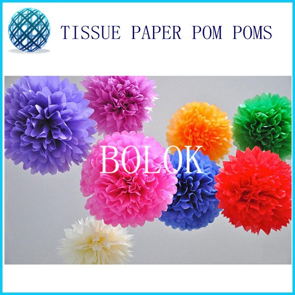 Pom Poms en papier mixtes | 50 pièces, 5 tailles (15cm,20cm,25cm,30cm,35cm