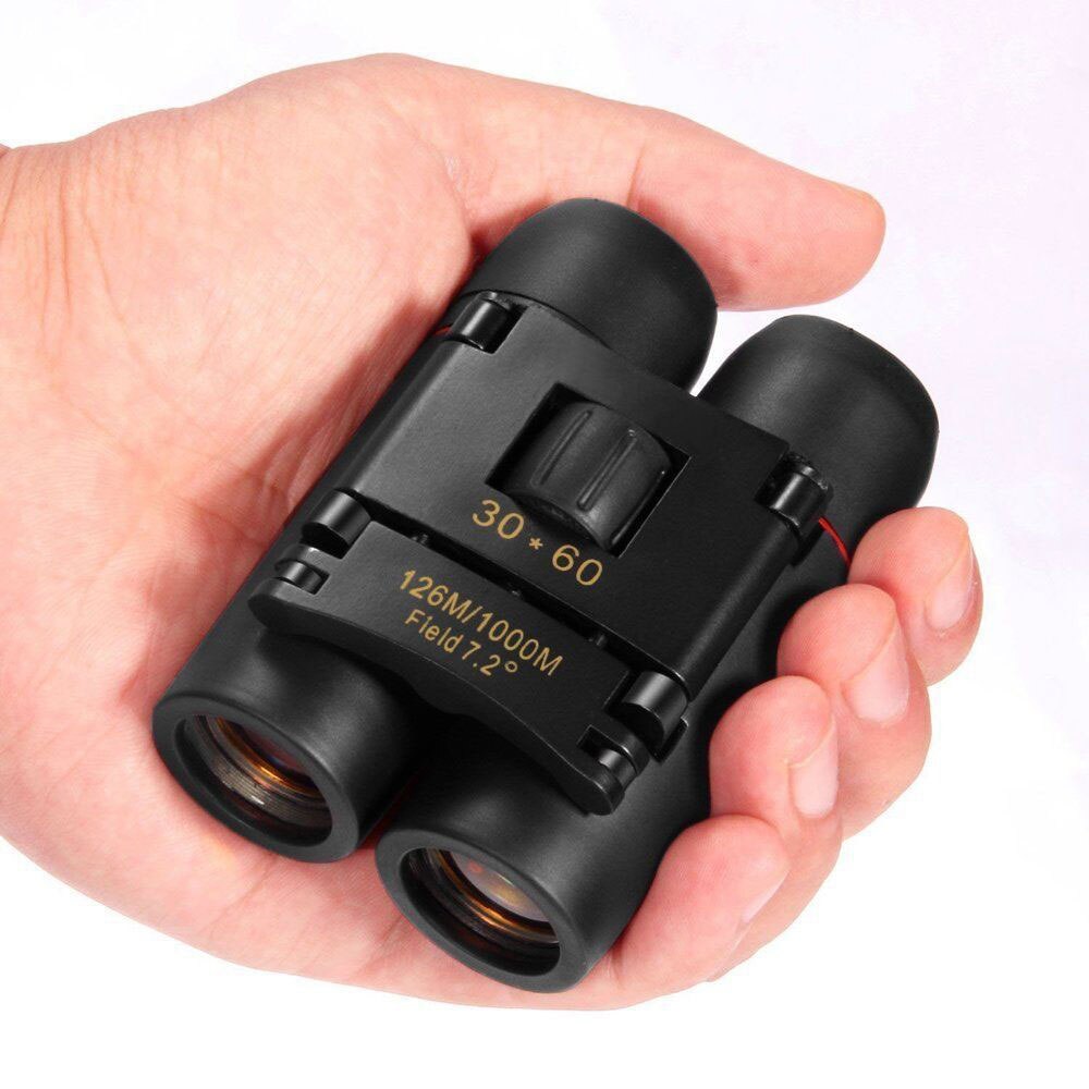 30x60 Folding Compact Zoom Binoculars Low Light Night Outdoor Telescope High Definition 1000M Long Range Binoculars: red film