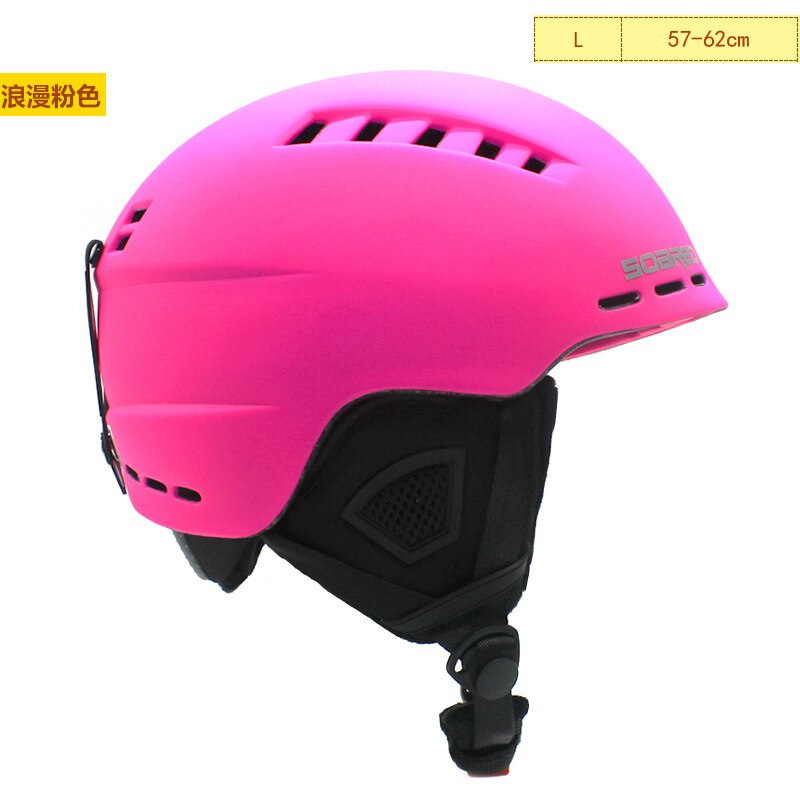 Casco de esquí Unisex de tamaño ajustable, moldeado integralmente, para snowboard, patinaje, esquí, cascos deportivos: Pink