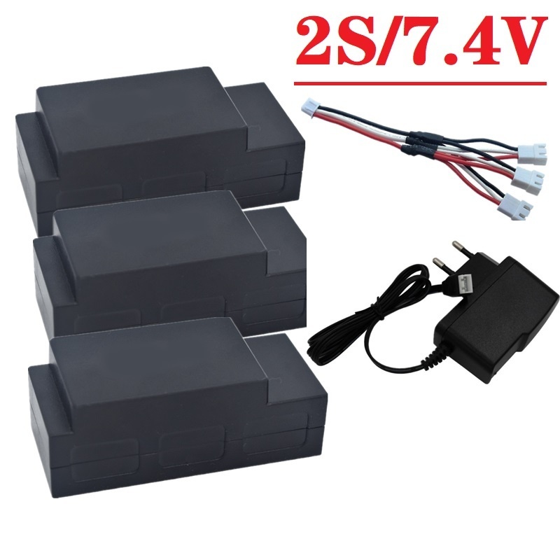 RC Voor MJX Hyper Go H16H H16E 16207 16208 16209 16210 1/16 RC Truck Batterij Oplader Set 2S 7.4V 1050mAh Lipo batterij: Paars