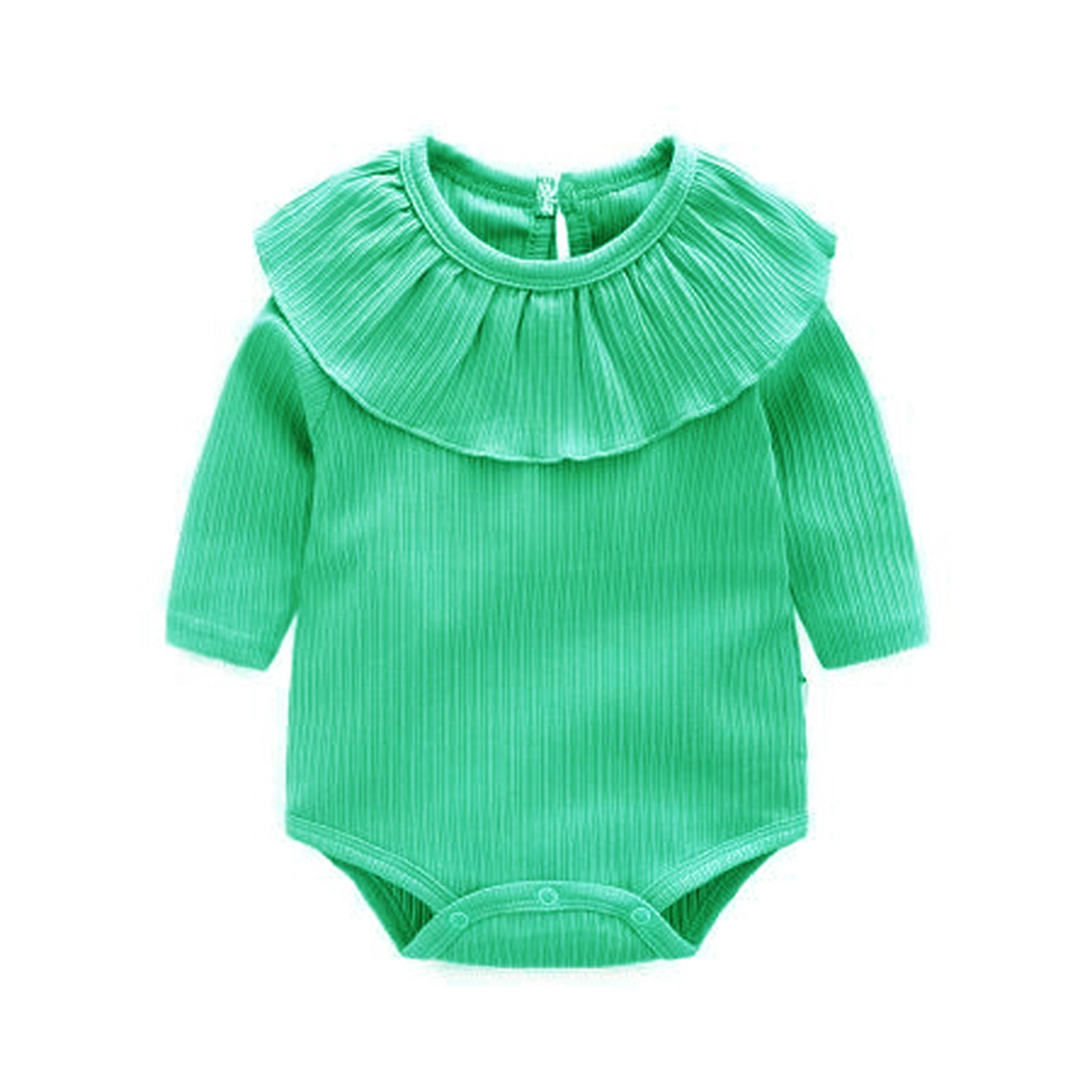 Kids Kleding Peuter Baby Baby Jongens Meisjes Kleding Solid Ruches Romper Jumpsuit Outfits Kinderen Casual Kleding: green / 90