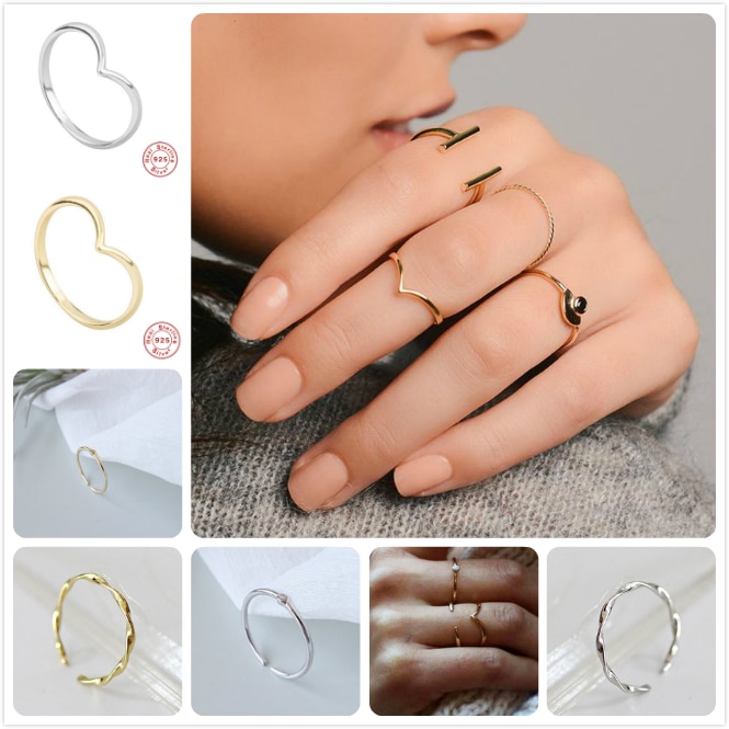 925 Anéis de Prata Esterlina Para Mulheres Wedding Engagement Promise Ring anillos Ouro Dainty Menina Presente Do Valentim Anel de Dedo R5