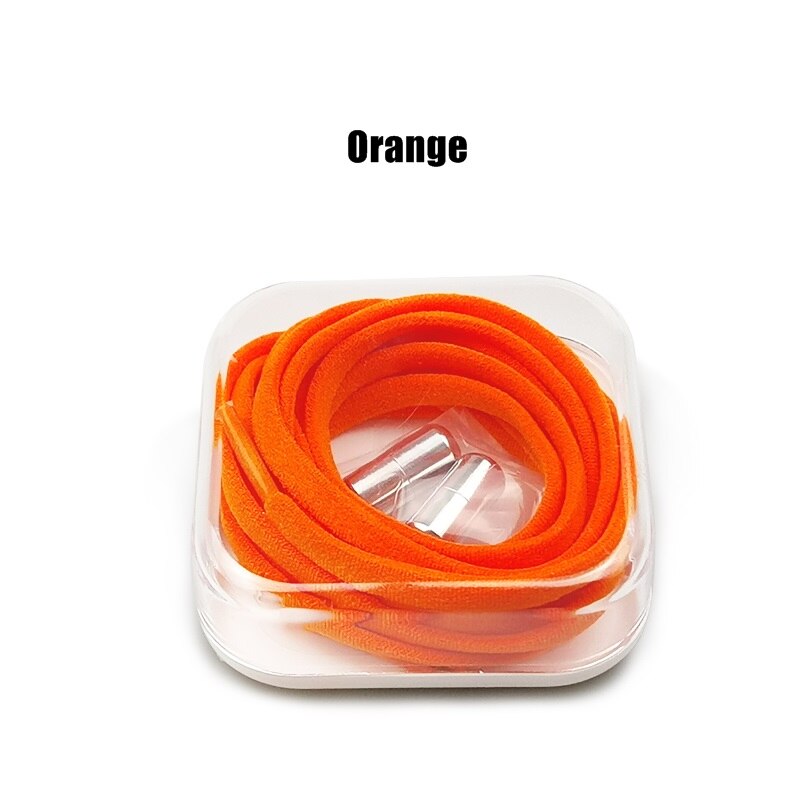 Boxed no tie snørebånd runde elastiske snørebånd til børn og voksne snørebånd til: Orange
