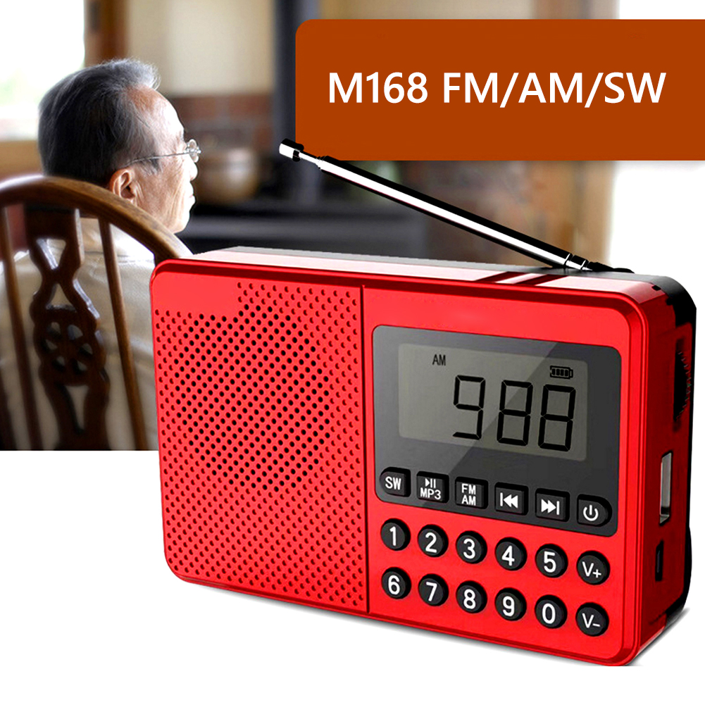 Rádio portátil fm/am/sw, antena dupla, banda completa, mp3, alto-falante, display digital led, 2.1 canais, suporte usb stick/cartão tf