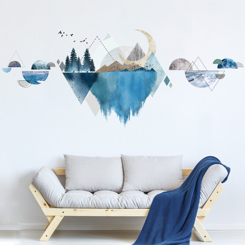 Kinesisk stil wallstickers soveværelse dekorative vinyl decals boligtilbehør stue fliser væg panel dør sticker tapet: D