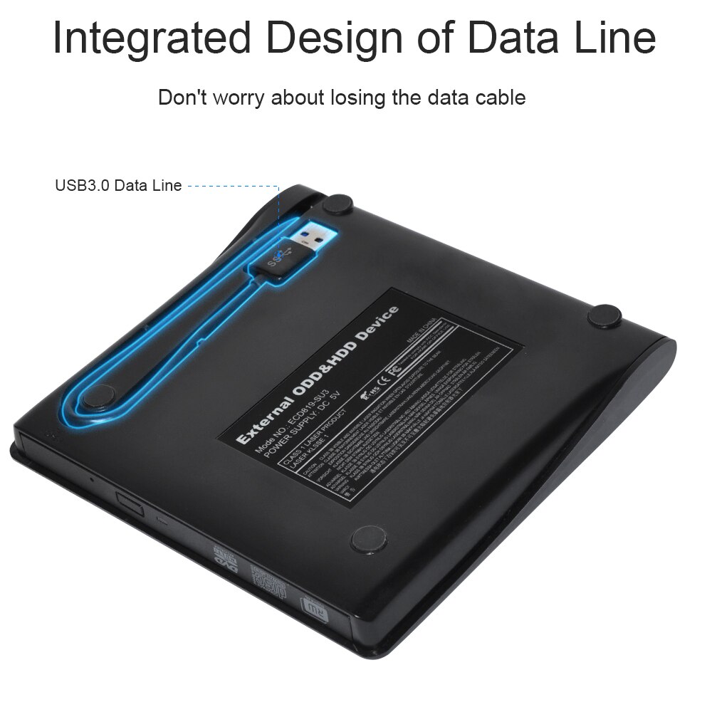 Deepfox USB 3.0 zewnętrzna płyta CD +/-dynapro i * cept RW DVD +/-dynapro i * cept RW napęd optyczny CD/ODTWARZACZ DVD DVD palnik na PC laptop