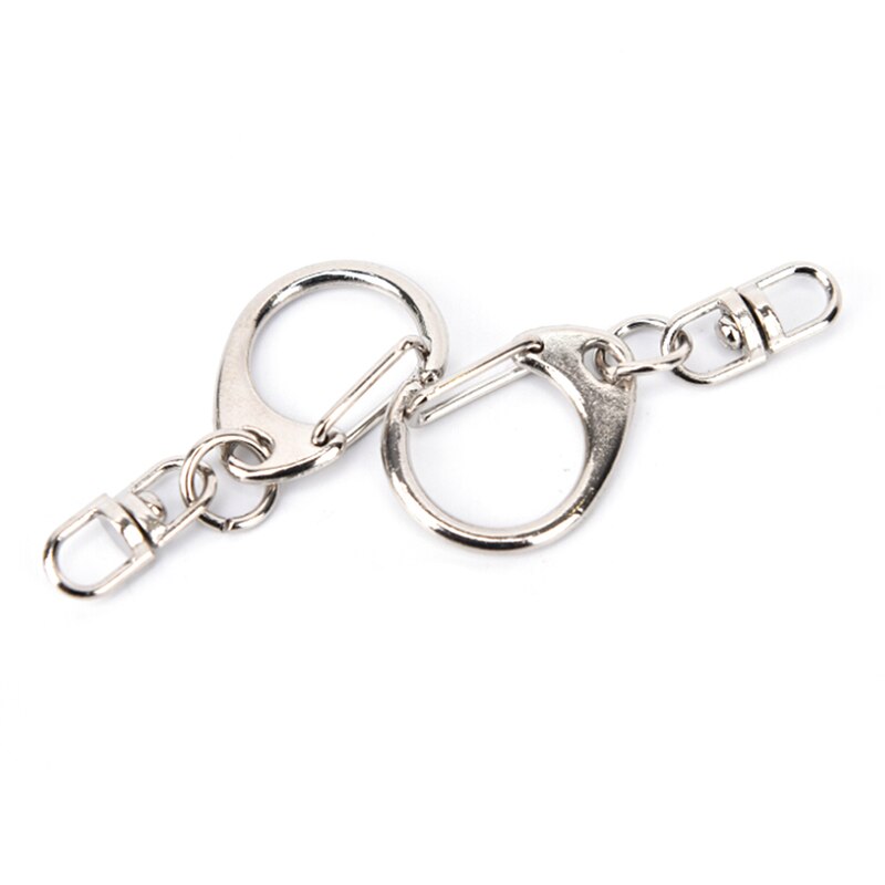 10 st polerat silverfärg 50mm nyckelring nyckelring splitring med kortkedja nyckelringar hasps diy nyckelringar tillbehör