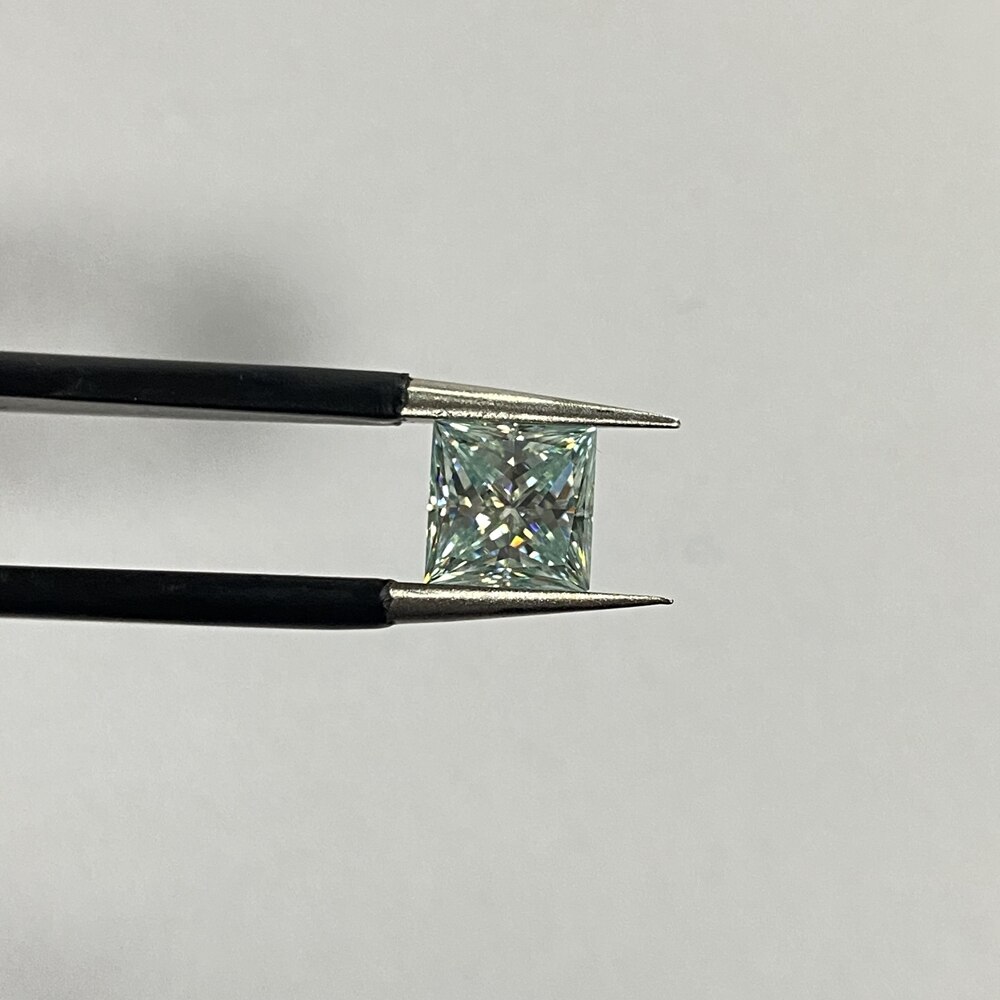 China Meixidian Lab Grown 6*6 Mm 1 Carat Vvs Plein Princess Cut Gemstone Met Gra Certificaat Blauw Moissanite diamonds