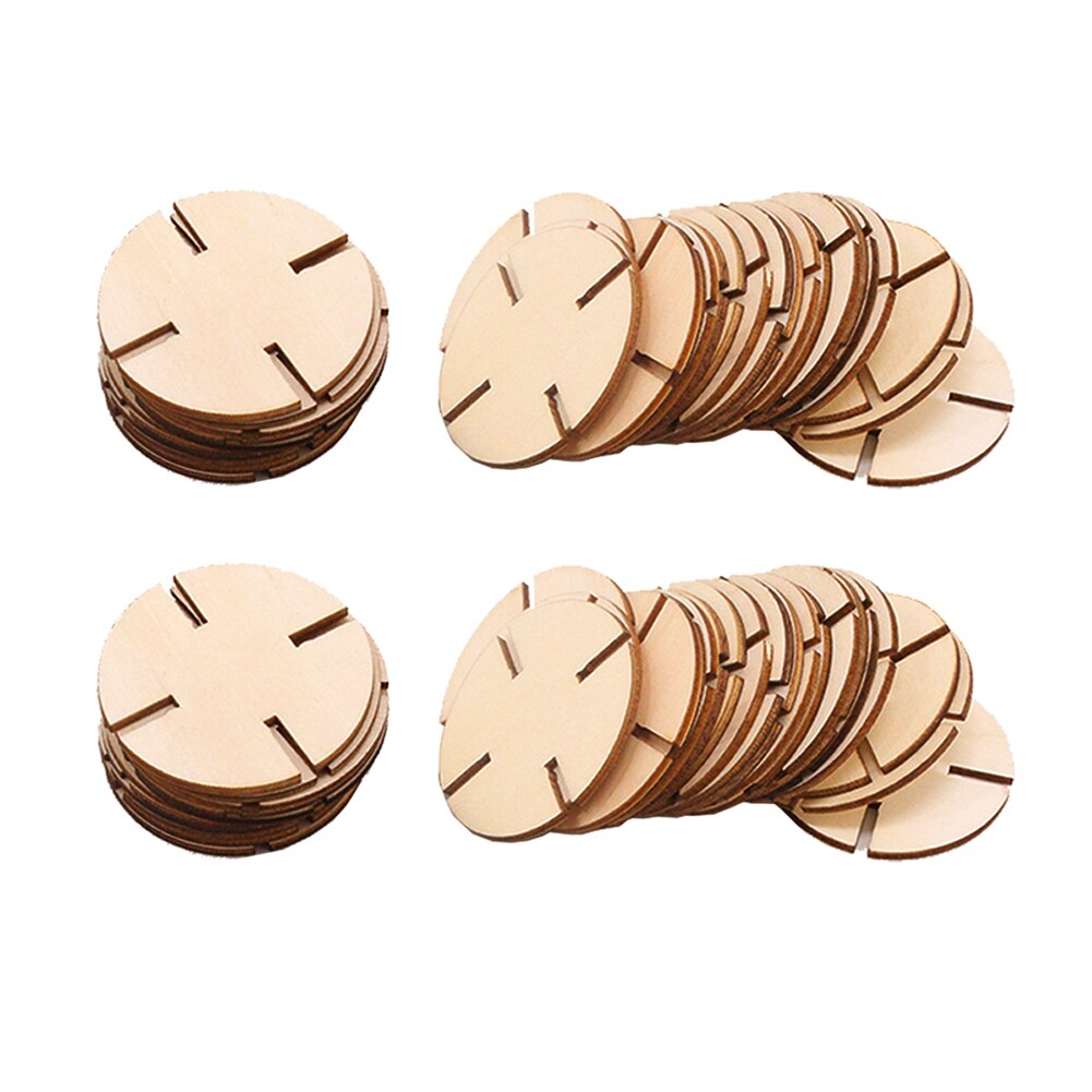 50pcs/set Multi-function Windmill Pattern DIY Wooden Easter Hanging Pendant Home Decor Ornament for DIY Art Home Decoration
