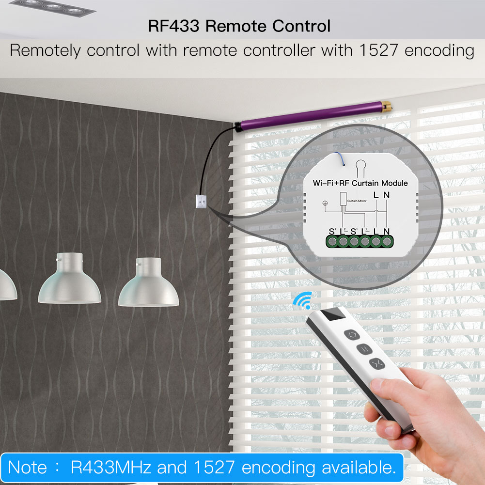 MOES Tuya WiFi RF Rollos Vorhang Steuermodul Auslöseschalter mit Fernbedienung für Elektromotor Sonnenschutz Google Home Alexa