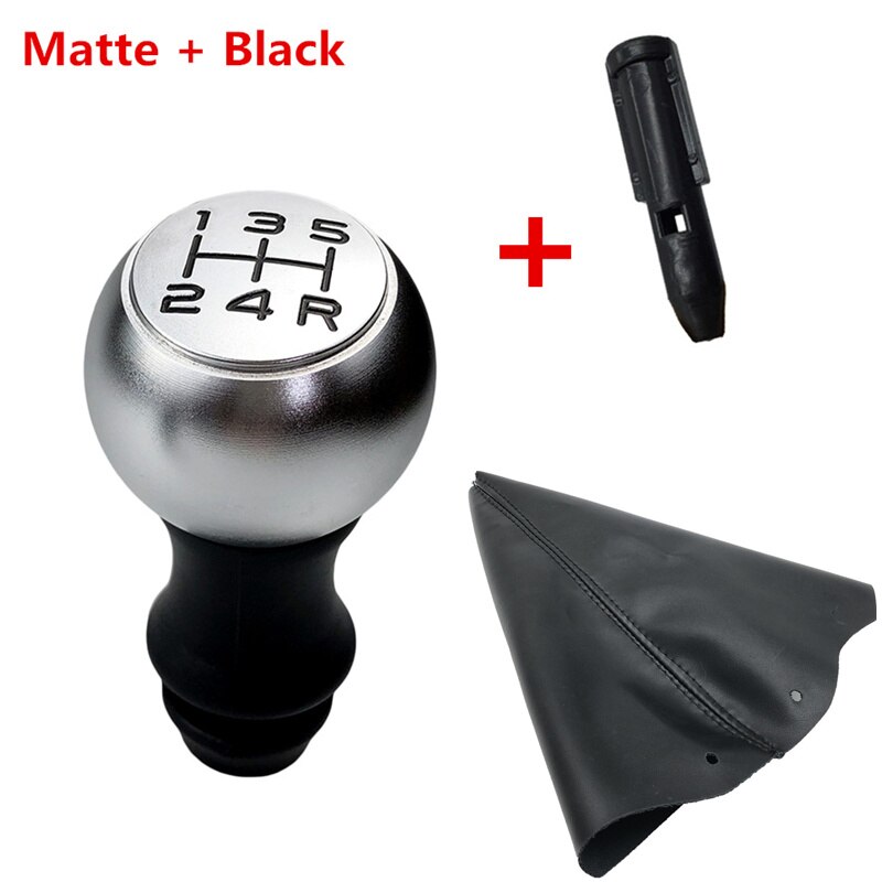 Levier de Changement de Vitesse Chromé Mat, Manette pour Voiture Peugeot 106 206 306 406 107 207 307 407 301 308 3008 C2 C3 C4: Matte Black