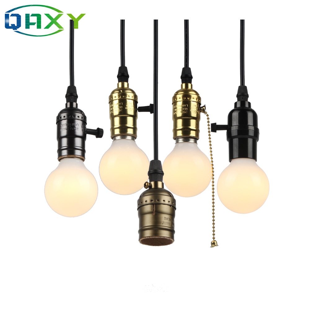 Met Schakelaar/Geen Schakelaar E27/E26 110 V-240 V Vintage Retro Aluminium Schroef Socket Hanger Lamp base Houder Hanglampen [DV5250]
