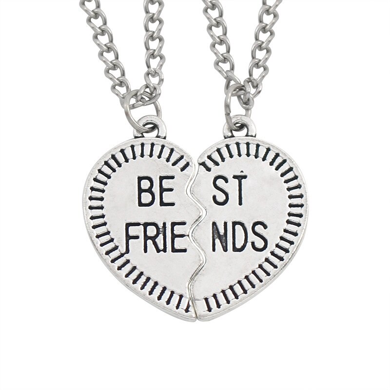 Mode 1 set (2 STUKS) beste Vriend Hart Hanger Beste Vrienden Ketting BFF Kralen Ketting Kinderen Sieraden Meisjes: XL0312