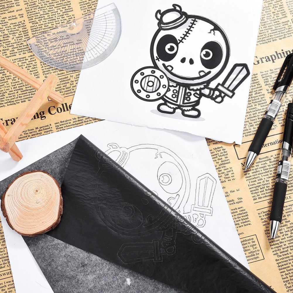 Conjunto de papel de carbono para pintar, papel de calco negro A4, grafito, accesorios de pintura reutilizables, trazado Legible #16, 100 unidades