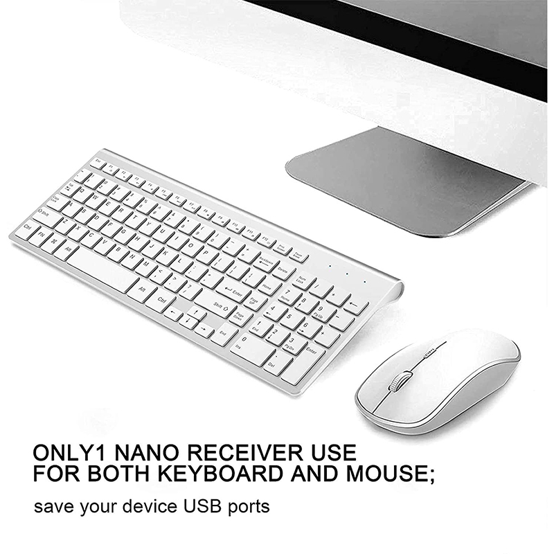 SeenDa Wireless Mouse Keyboard USB Slim Wireless Keyboard Mouse with Numeric Keypad Compatible with iMac Mac PC Laptop