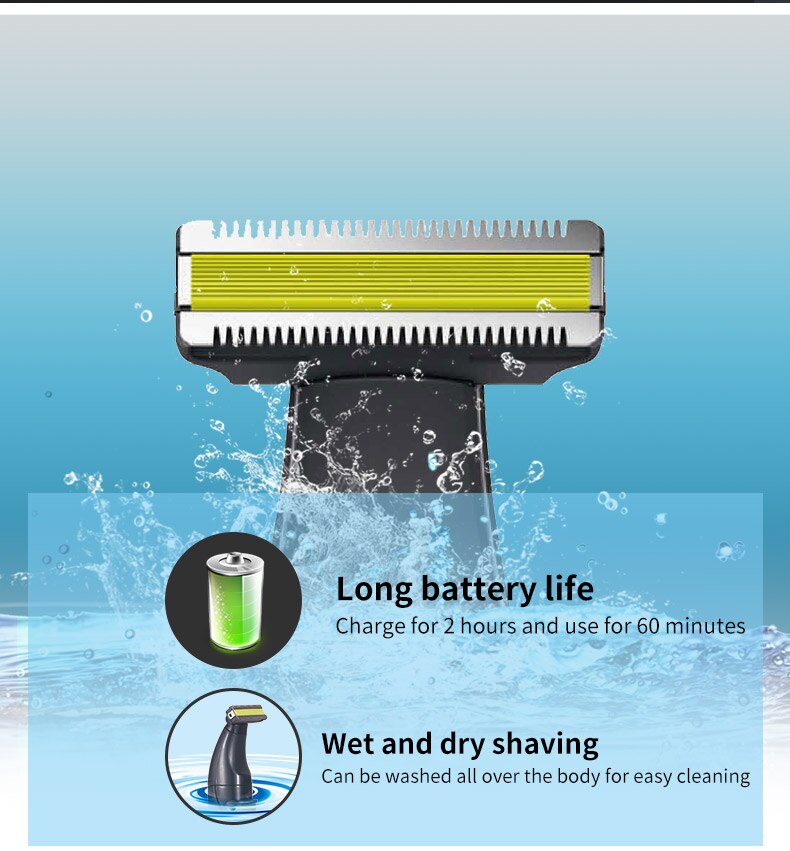 2 in 1 Electric Beard Shaver Trimmer Small T Head Beard Trim USB Charging Waterproof Male and Female Shaving Nose Hair Trimmer