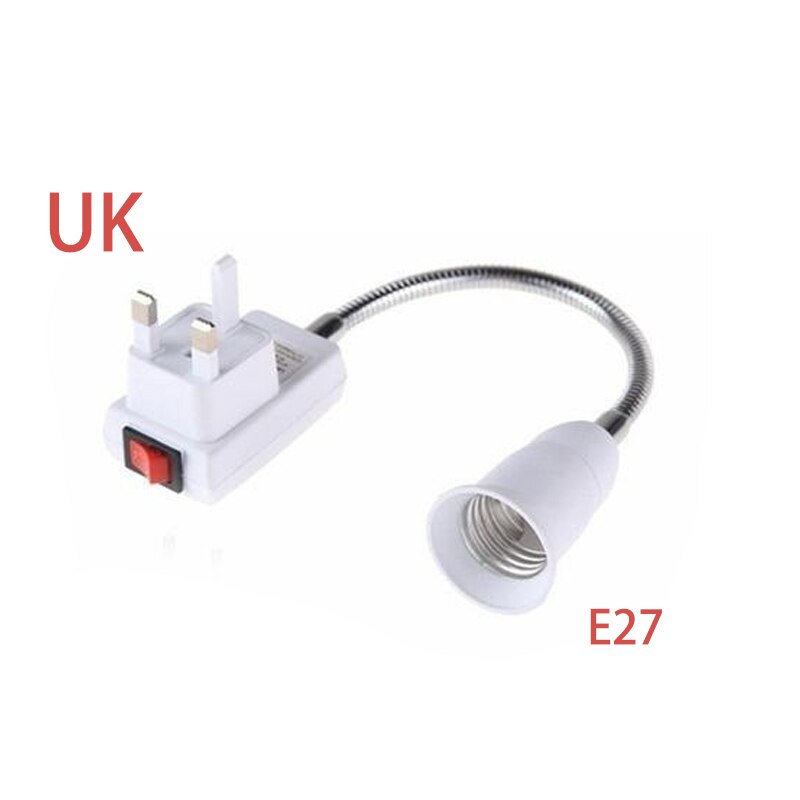 1PC E27 Socket Adapter LED Light To EU/US Plug Holder Converter ON/OFF Practical Lamps Accessories For Bulb Camera Base: UK-3