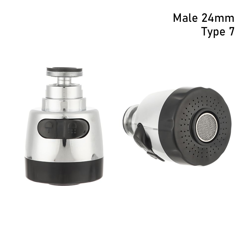 1PC Flexible 360 Degree Aerator Outlet Swivel Tap Water Saving Faucet Nozzle Sprayer Tap Head Sink Fitting Kitchen Supplies: Male 24mm-type7