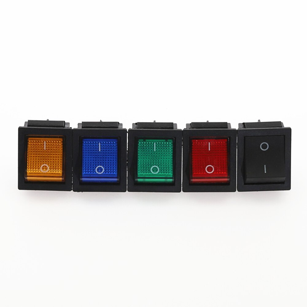 5Pcs KCD4 Rocker Switch Power Switch Self-Lock 2 Position 4 Pins With Light 15A 250VAC/20A 125VAC 32*25mm