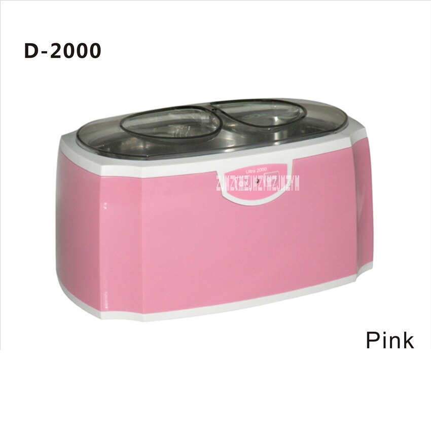 Portable Ultrasonic Cleaning Machine D-2000 Glasses Cleaning Machine Glasses Watch Small Items Cleaners 420ml 220V-240V 35W: Pink