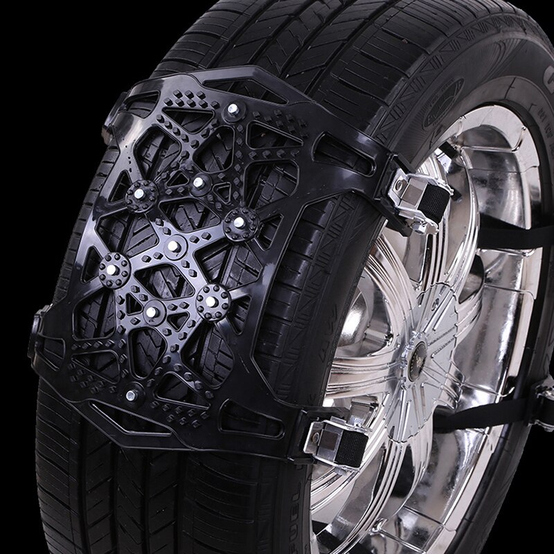 Cadenas de nieve universales para coche, accesorio de seguridad para neumáticos, antideslizante, doble broche, de TPU, 4/1 unidades: 4pcs black