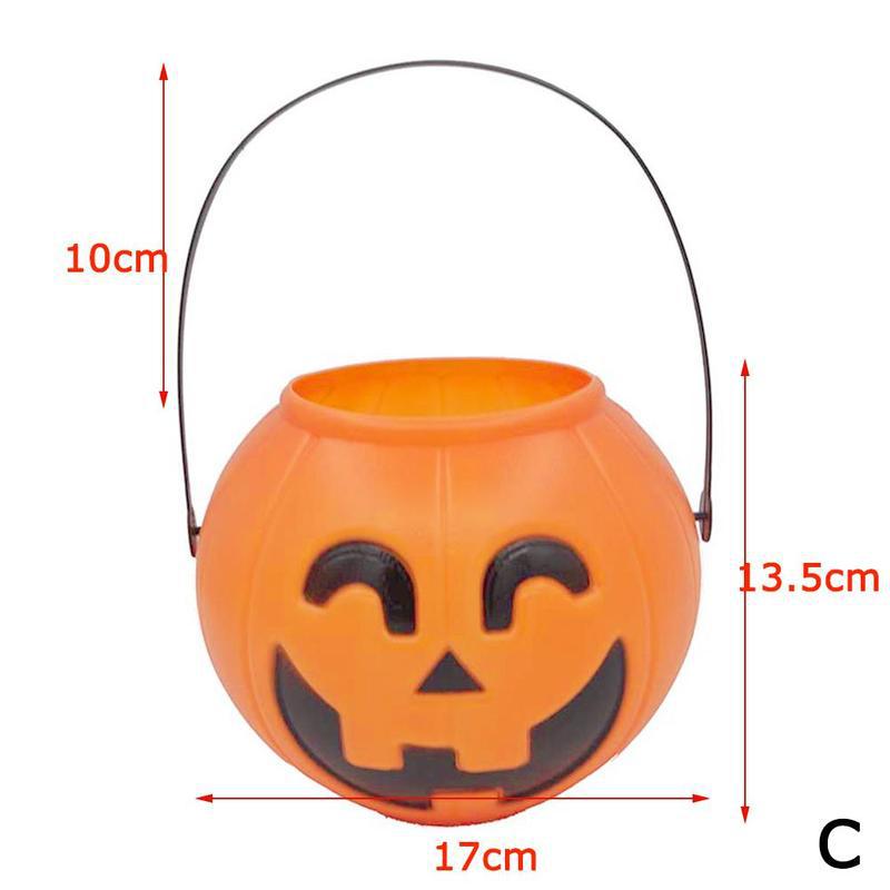 1 st orange pumpa godis hållare mini trick-or-treat halloween godis pumpa hink: C