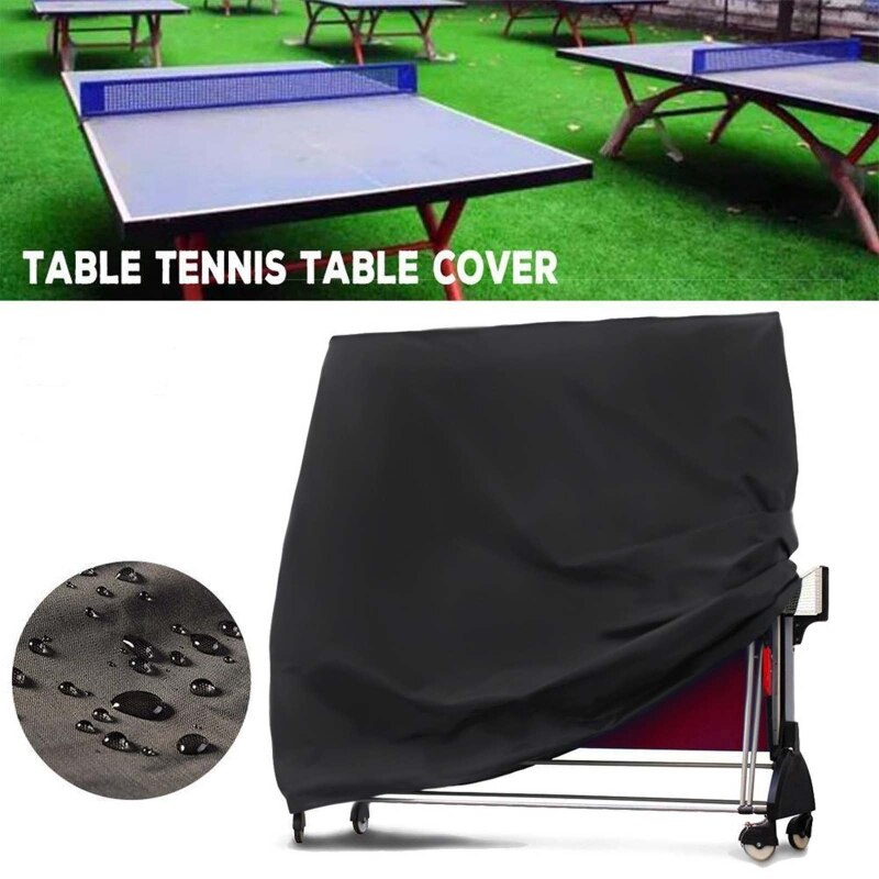 Ping Pong Table Oxford Cloth Protective Cover Outdoor Table Tennis Table Waterproof Sunscreen Dustproof Windproof Rain Cover