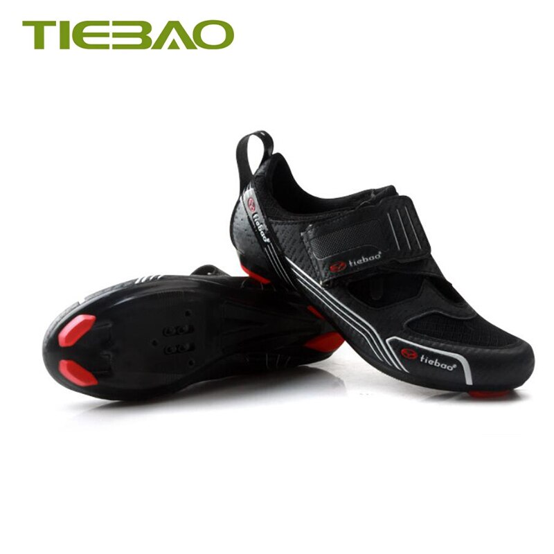 Chaussures Cyclisme Tiebao Avec Cales – Taille EU 47 / US 13 – Noires, Velcro