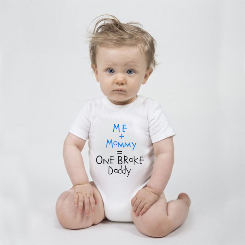 Summer Newborn Baby Clothes Boys Girls Cotton Body Funny Cute Kawaii Outfits Infant Short Sleeve Daddy Mom